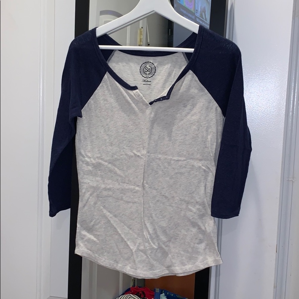Navy blue baseball style top